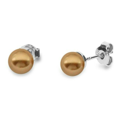 Náušnice so Swarovski Elements Classic Pearl K58186BR Brown 6 mm
