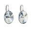 Strieborné náušnice visiace s kryštálmi Swarovski modrý ovál 31275.5 Blue Shade