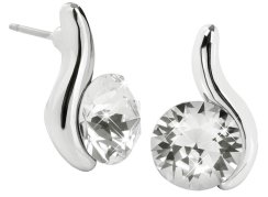 Náušnice so Swarovski Elements číra vlnka Krystal