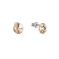 Náušnice bižutérie s krištáľmi Preciosa oranžové okrúhle 51037.3 Light Peach