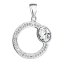 Strieborný prívesok s kryštálmi Swarovski biely kruh 34215.1 Krystal