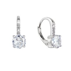 Stříbrné náušnice dětské kulaté se zirkony 11478.1 Krystal