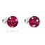 Strieborné náušnice pecka s kryštálmi Swarovski červené okrúhle 31136.3 Cherry