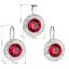 Súprava šperkov s náušnicami s kryštálmi Swarovski a červeným okrúhlym príveskom 39107.3 Ruby