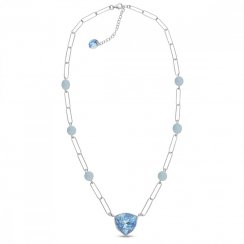 Strieborný náhrdelník modrý Trilliant N4706AQ6AQM Aquamarine