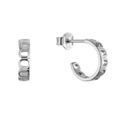 Strieborné náušnice elegantné polkruhy 61165