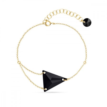 Náramok čierny so Swarovski Elements Trident BGROLO327118J Jet