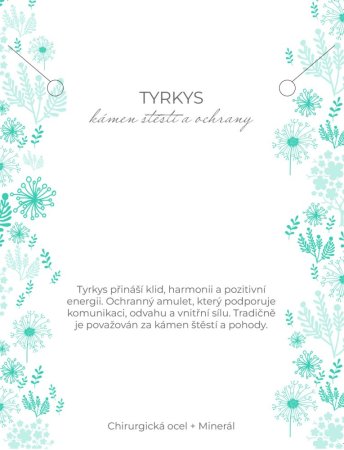 Náhrdelník s tyrkysem 42039.3 ocel