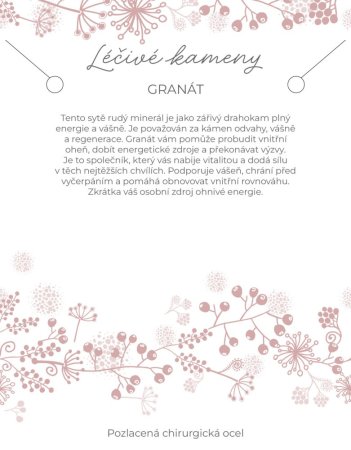 Náhrdelník s kamenem garnet 42037.3 ocel