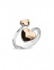 Prsten se Swarovski Elements srdce P2808RG Rose Gold