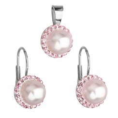 Súprava so Swarovski Elements ružová perla 39091.1 Rosaline