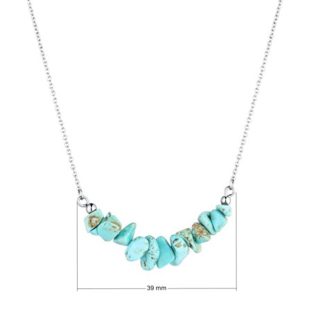 Náhrdelník s kamenem tyrkys 42037.3 ocel