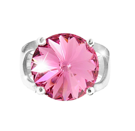 Prsteň so Swarovski Elements Rivoli Rose 12mm