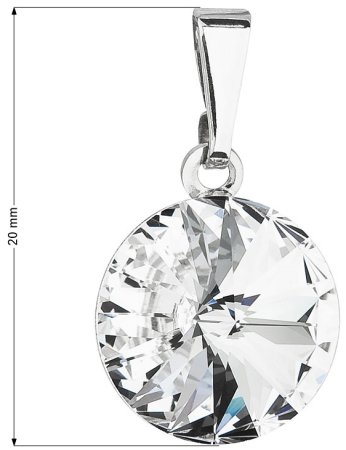 Prívesok biely Rivoli so Swarovski Elements Kryštál 12 mm