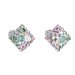 Stříbrné náušnice pecka s krystaly Swarovski mix barev kosočtverec 31169.3 Sakura