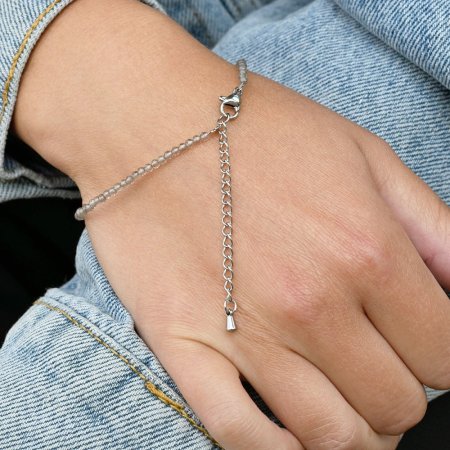 Náramok s pravými smokmi quartz kamene 43055.3 oceľ