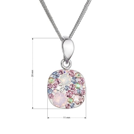 Strieborný náhrdelník so Swarovski kryštálmi 32088.3 magic rose