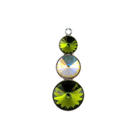Přívěsek Rivoli se Swarovski Elements s třemi křišťály Olivine