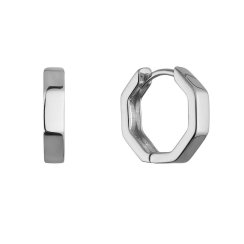 Strieborné náušnice hranaté kruhy 61102