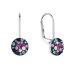 Strieborné náušnice visiace s kryštálmi Swarovski mix farieb malé 31321.4 galaxy