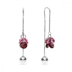 Náušnice růžové se Swarovski Elements Vinber KWKL6428RAM Rose+Amethyst