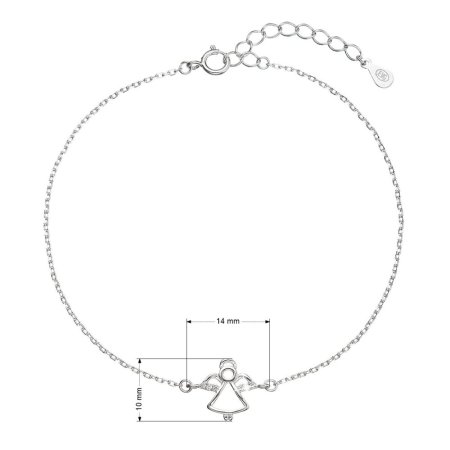 Strieborný náramok anjelik so zirkónmi 13028.1