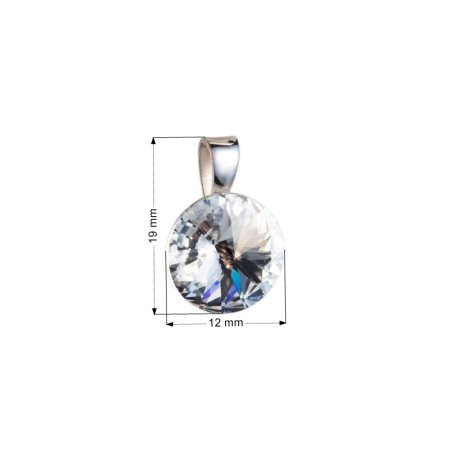 Strieborný prívesok s kryštálmi Swarovski biely okrúhly-rivoli 34112.1 Krystal
