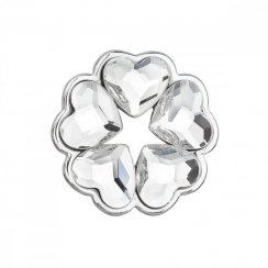 Stříbrný přívěsek s krystaly Swarovski bílé srdce 34234.1 Krystal