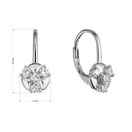 Strieborné náušnice s čírymi zirkónmi 11508.1 crystal