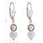 Strieborné náušnice visiace s krištáľmi Preciosa hnedé okrúhle 31244.3 Bronze