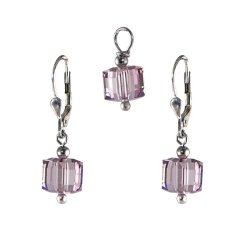 Súprava so Swarovski Elements kocky 39032.3 Light Amethyst