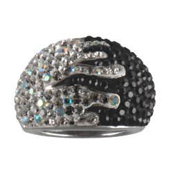 Prsteň so Swarovski Elements Kryštál + Jet