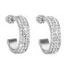 Stříbrné náušnice kruhy s krystaly Swarovski bílý půlkruh 31119.1 Krystal