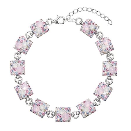 Strieborný náramok so Swarovski kryštálmi ružový 33047.3 Magic Rose
