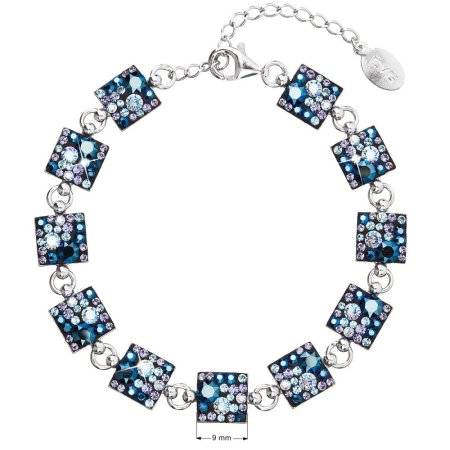 Strieborný náramok so Swarovski kryštálmi modrý 33047.3 Blue Style