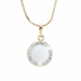 Pozlátený strieborný náhrdelník s okrúhlym opálom a kryštálmi Swarovski Elements White