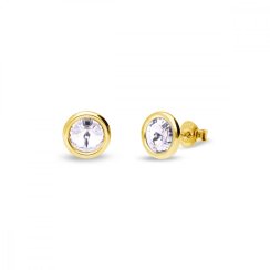 Náušnice číre strieborné pozlátené sa Swarovski Elements Tiny Bonbon Studs KRG1122SS29C Krystal 6 mm