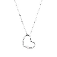 Strieborný náhrdelník srdca so zirkónom 12098.1 crystal