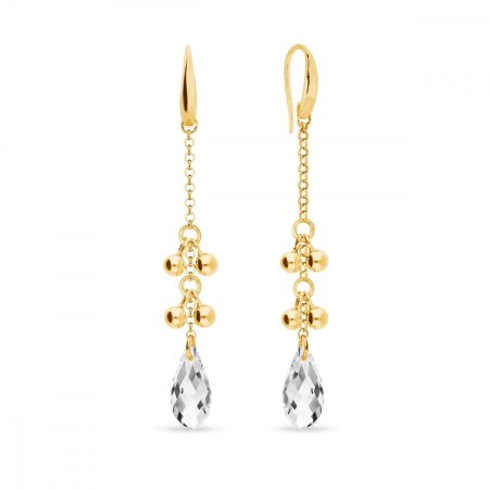 Náušnice číre so Swarovski Elements Triumph KWGROLO6010C Krystal