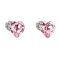 Strieborné náušnice pecka s kryštálmi Swarovski ružové srdce 31139.3 Rose