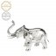 Kovová postriebrená figúrka Malý slon s bielymi kryštálmi Swarovski Elements