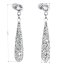 Strieborné náušnice visiace s kryštálmi Swarovski biela slza 31163.1 Kryštál