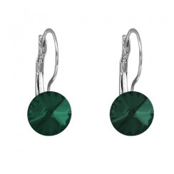 Náušnice Rivoli so Swarovski Elements visiaci Emerald 8 mm