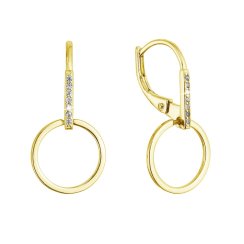 Pozlátené strieborné náušnice visiaci krúžok 11539.1