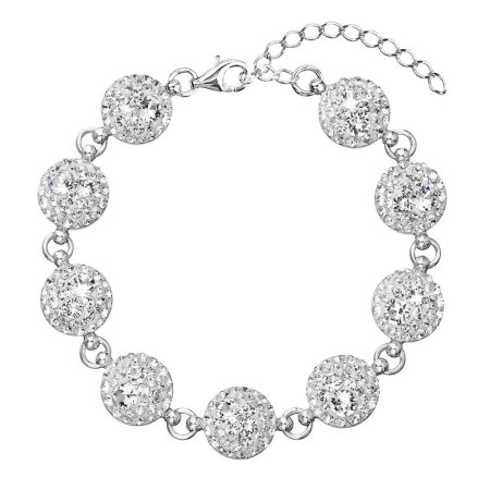 Stříbrný náramek se Swarovski krystaly bílý 33048.1 Krystal