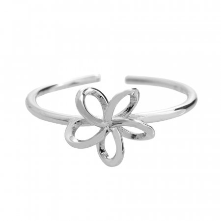 Stříbrný prsten s motivem květiny