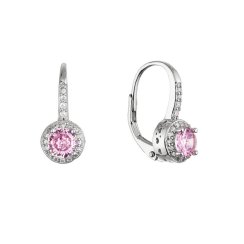Stříbrné visací náušnice 11621.3 rose