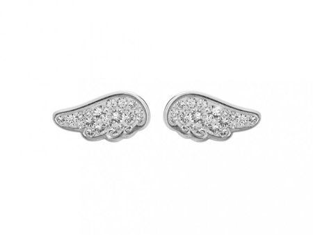 Strieborné náušnice číre so Swarovski Elements krídla Krystal