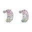 Stříbrné náušnice visací s krystaly Swarovski mix barev půlkruh 31164.3 Sakura