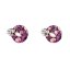 Stříbrné náušnice pecka s krystaly Swarovski fialové kulaté 31336.3 Amethyst